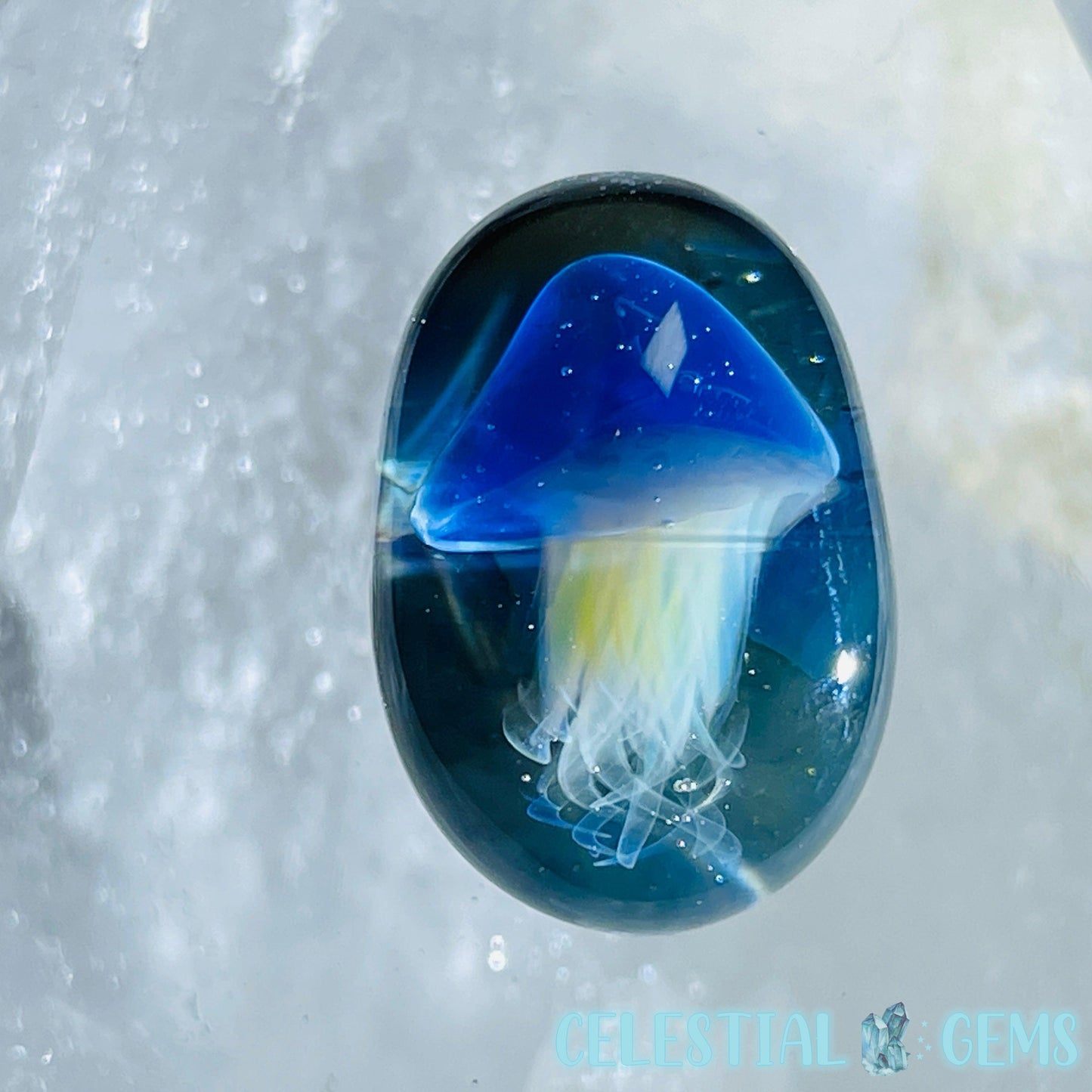 Glass Blown Jellyfish Mini Cabochon/Bead A