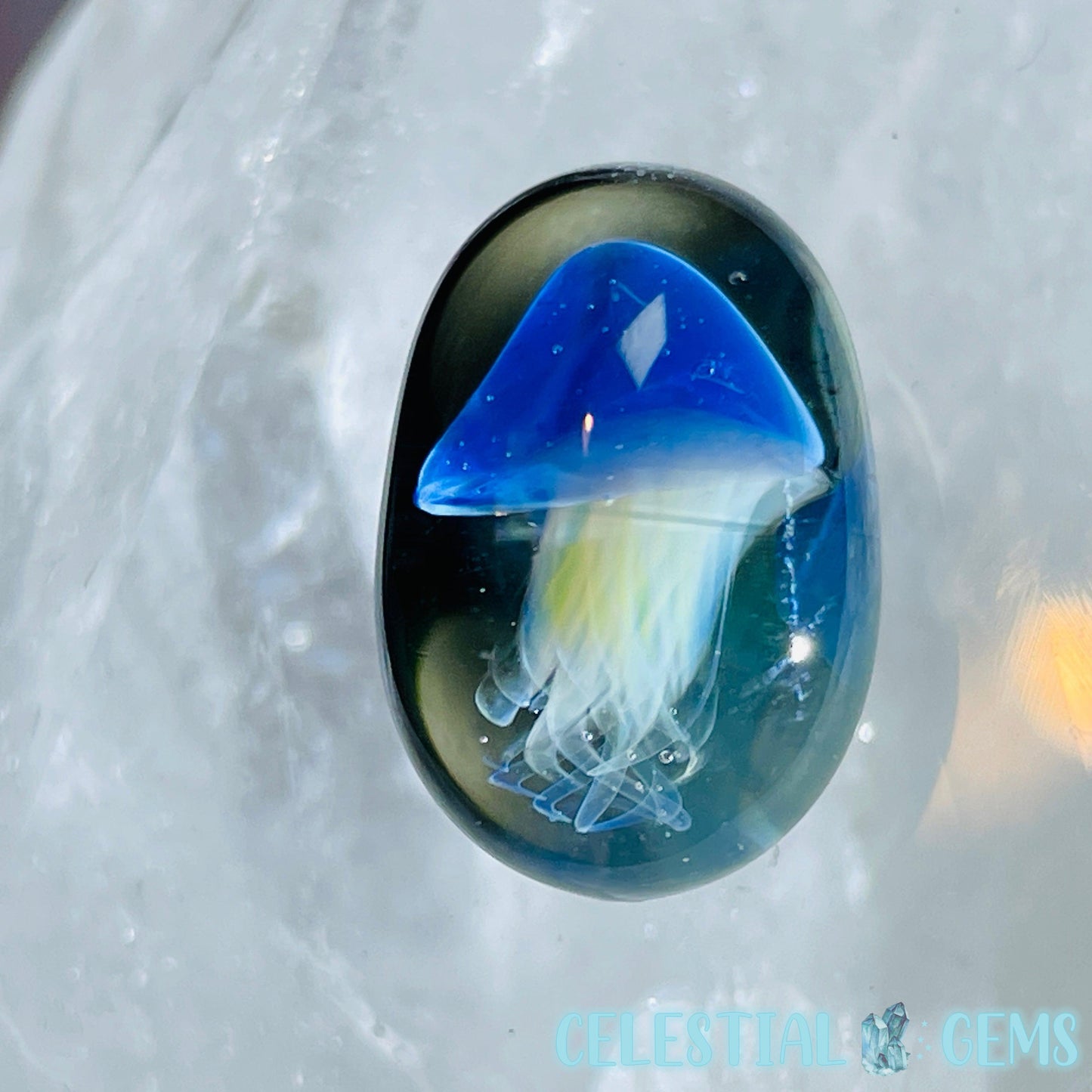 Glass Blown Jellyfish Mini Cabochon/Bead A