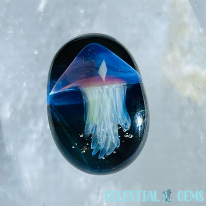 Glass Blown Jellyfish Mini Cabochon/Bead B