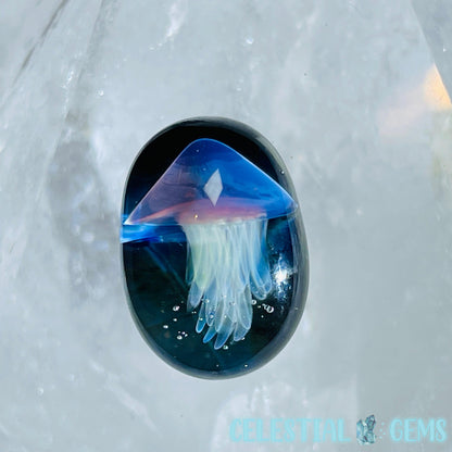 Glass Blown Jellyfish Mini Cabochon/Bead B