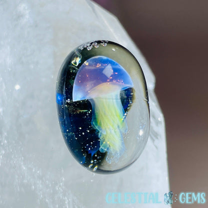 Glass Blown Jellyfish Mini Cabochon/Bead C