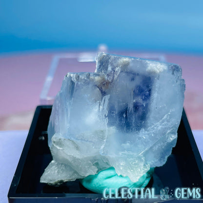 RARE Yaogangxian Colour-Zoned Fluorite with Mica + Quartz Mini Cluster Specimen