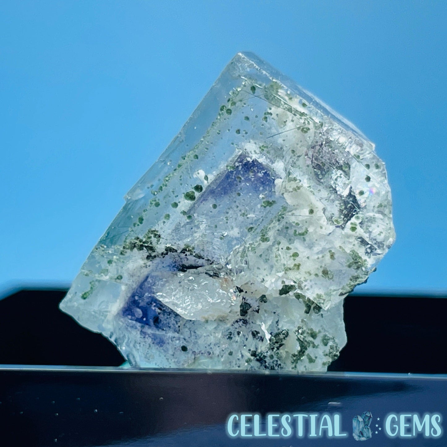 RARE Yaogangxian Colour-Zoned Fluorite with Chlorite + Mica Mini Cluster Specimen