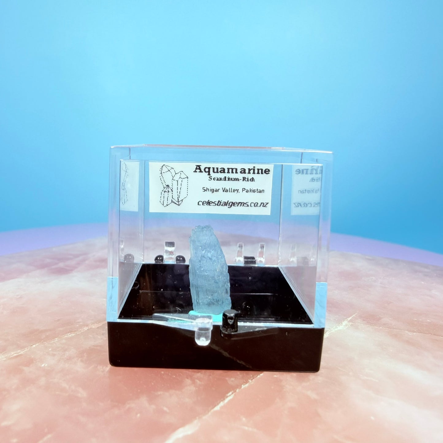 Aquamarine (Scandium-Rich) Crystal Specimen in Box