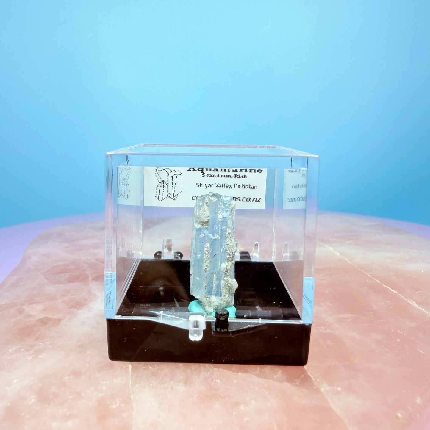 Aquamarine (Scandium-Rich) Crystal Specimen in Box