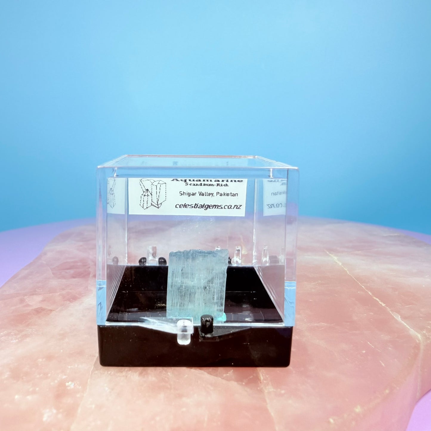 Aquamarine (Scandium-Rich) Crystal Specimen in Box