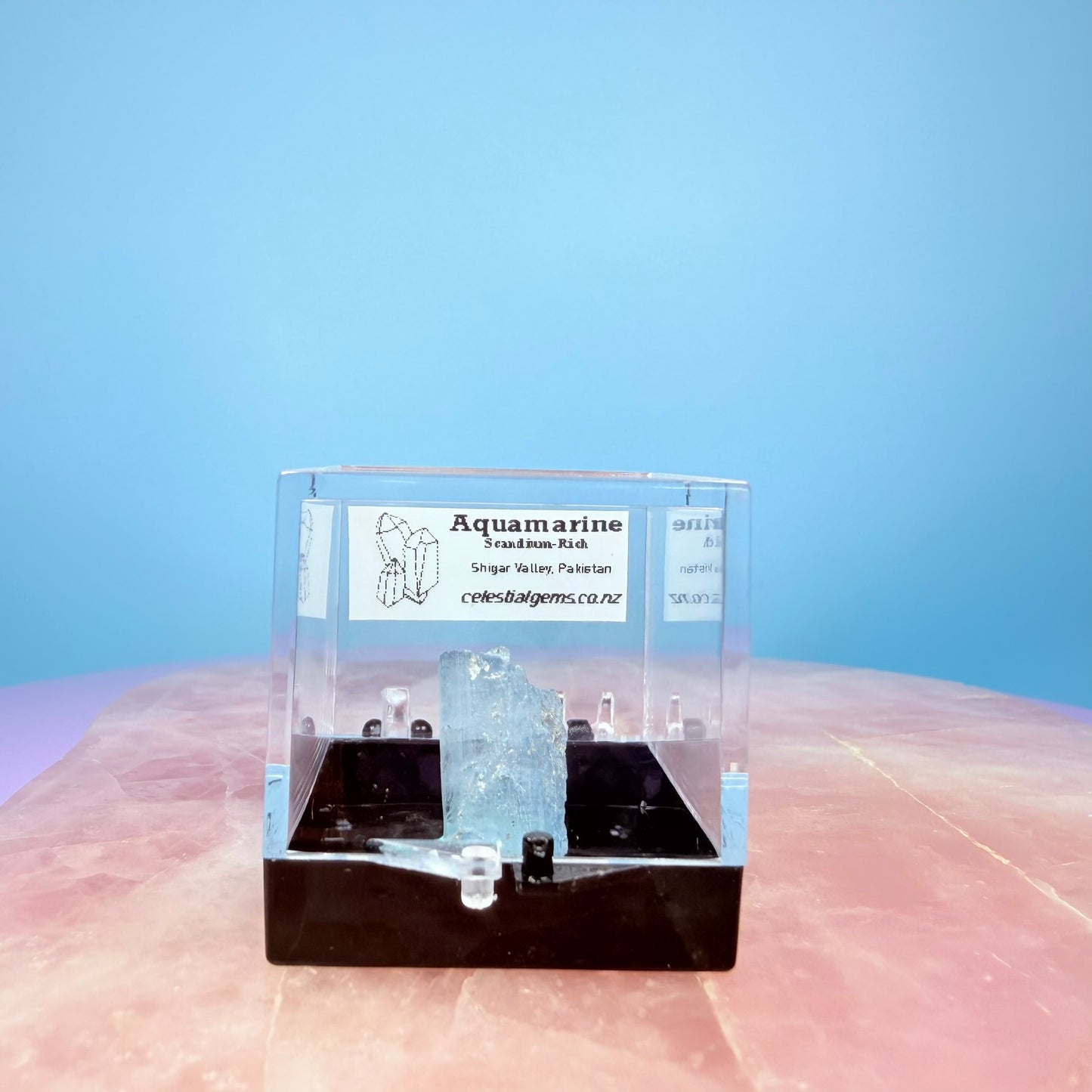 Aquamarine (Scandium-Rich) Crystal Specimen in Box