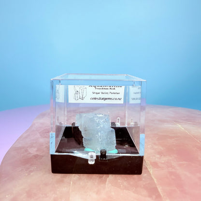 Aquamarine (Scandium-Rich) Crystal Specimen in Box