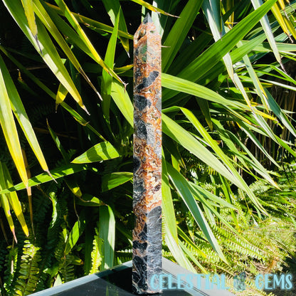 RARE Indonesian Tube Agate + Black Basalt XXL Statement Tower