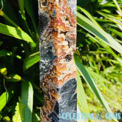 RARE Indonesian Tube Agate + Black Basalt XXL Statement Tower