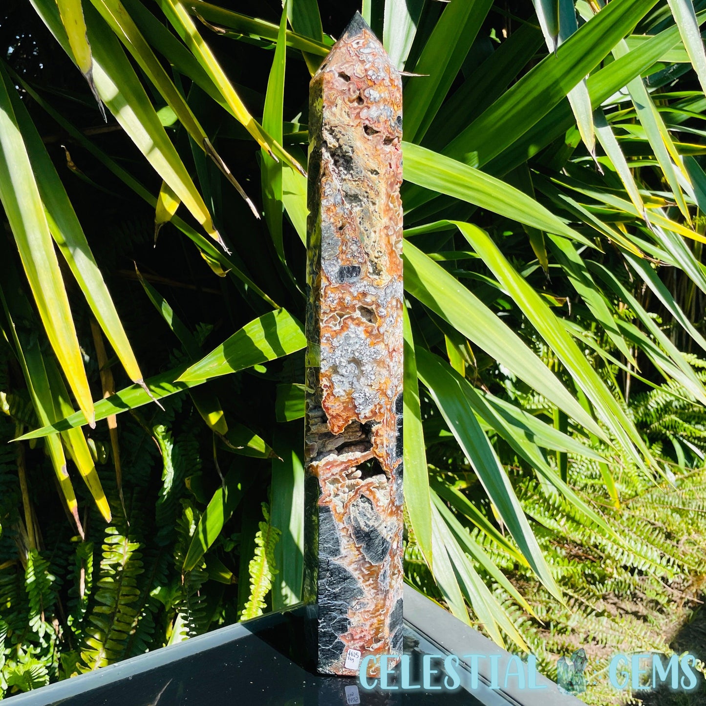 RARE Indonesian Tube Agate + Black Basalt XXL Statement Tower