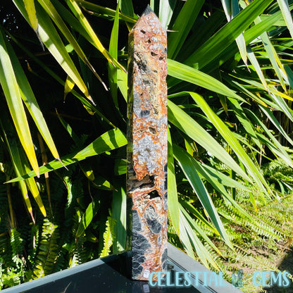RARE Indonesian Tube Agate + Black Basalt XXL Statement Tower