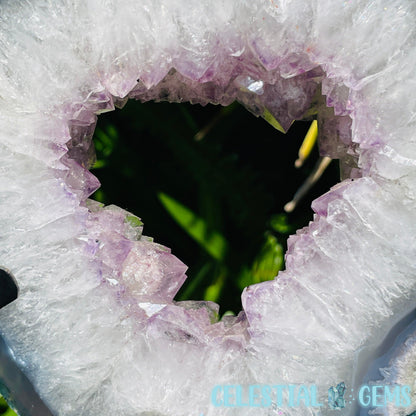 Amethyst Cluster Geode Large Slice on Stand