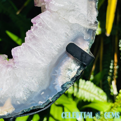 Amethyst Cluster Geode Large Slice on Stand