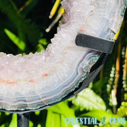 Amethyst Cluster Geode Large Slice on Stand