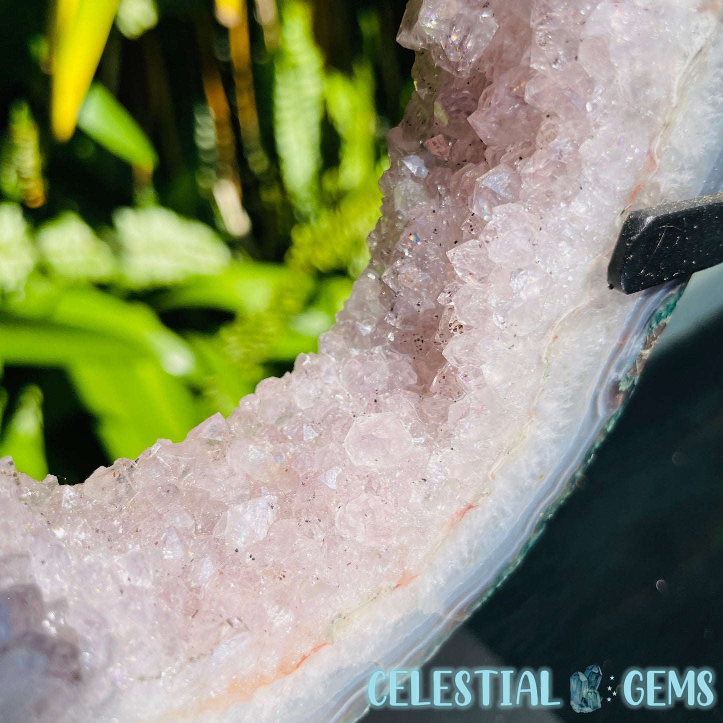 Amethyst Cluster Geode Large Slice on Stand