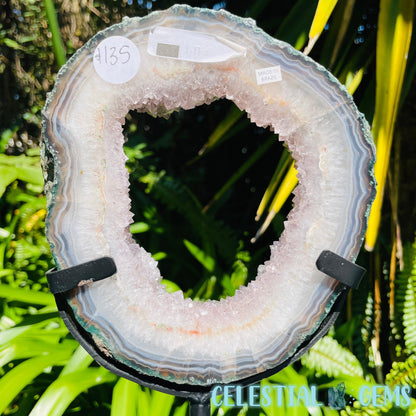 Amethyst Cluster Geode Large Slice on Stand