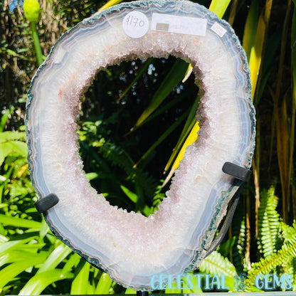 Amethyst Cluster Geode Large Slice on Stand