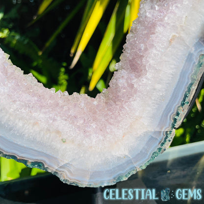 Amethyst Cluster Geode Large Slice on Stand