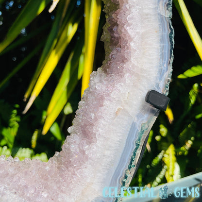 Amethyst Cluster Geode Large Slice on Stand