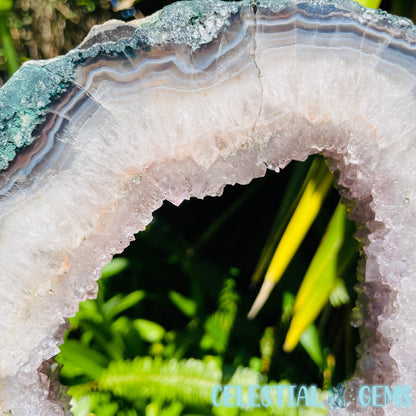 Amethyst Cluster Geode Large Slice on Stand