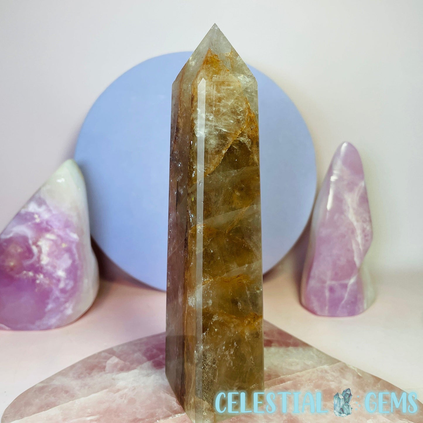 Fire (Hematoid) Quartz Obelisk Large Tower