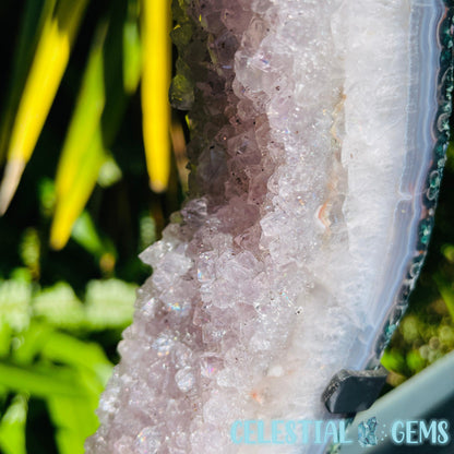 Amethyst Cluster Geode Large Slice on Stand