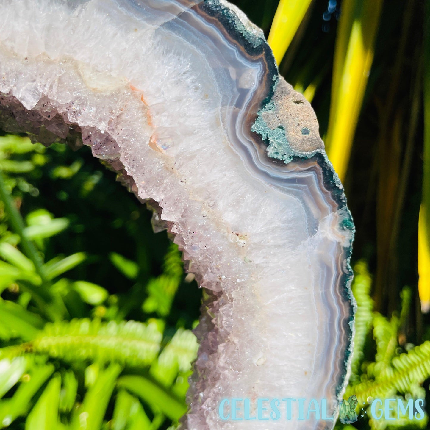 Amethyst Cluster Geode Large Slice on Stand