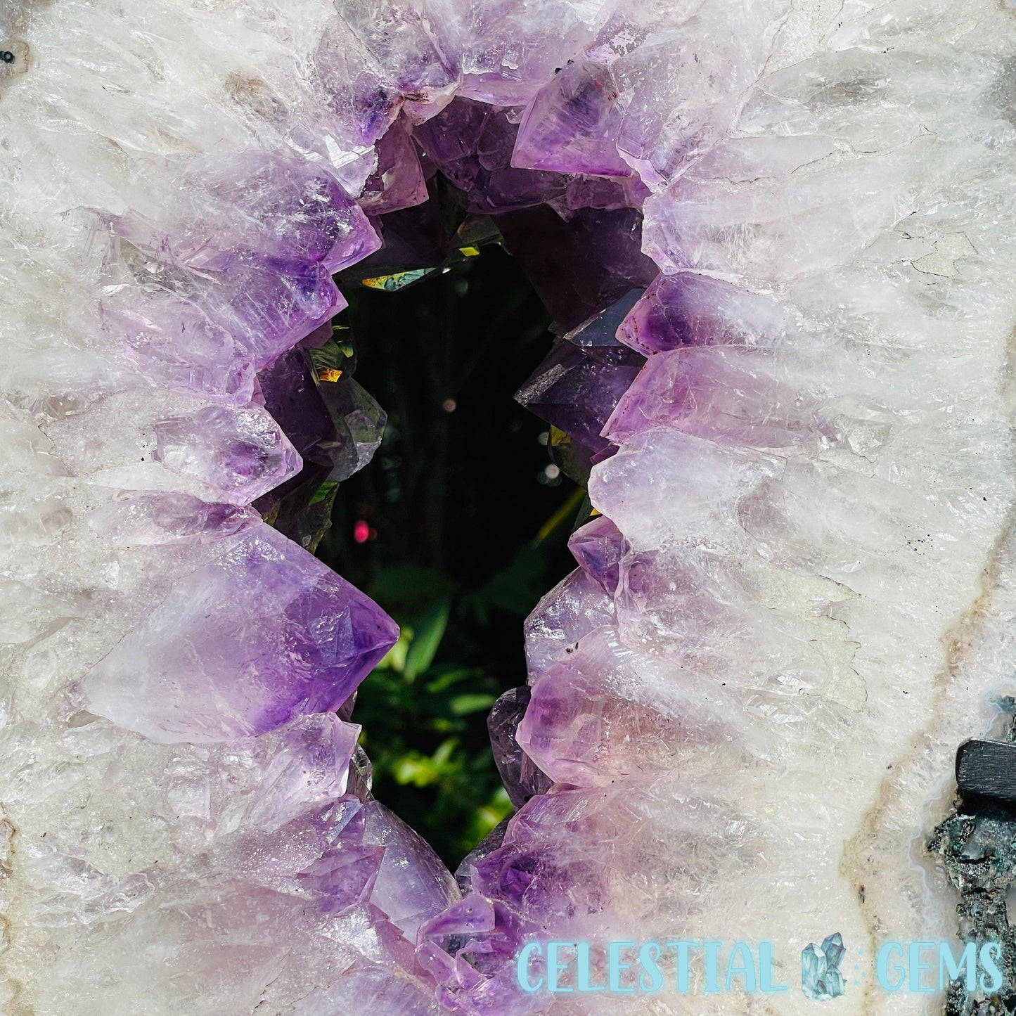 Amethyst Cluster Geode XL Slice on Stand