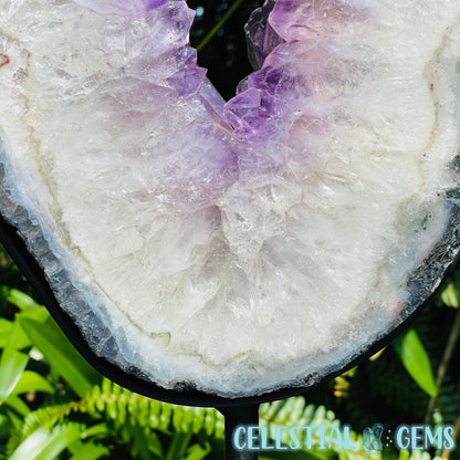 Amethyst Cluster Geode XL Slice on Stand