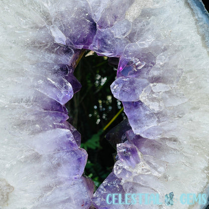 Amethyst Cluster Geode XL Slice on Stand