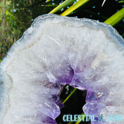 Amethyst Cluster Geode XL Slice on Stand