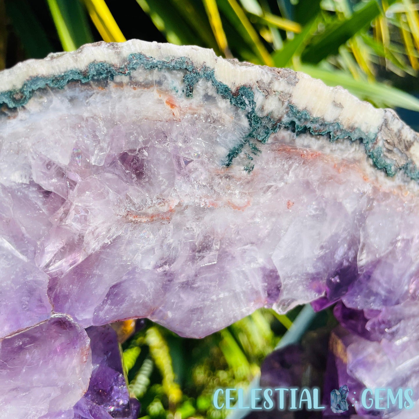 Amethyst Cluster Geode XL Slice on Stand
