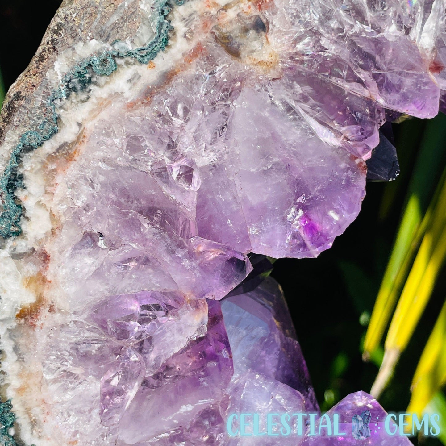 Amethyst Cluster Geode XL Slice on Stand