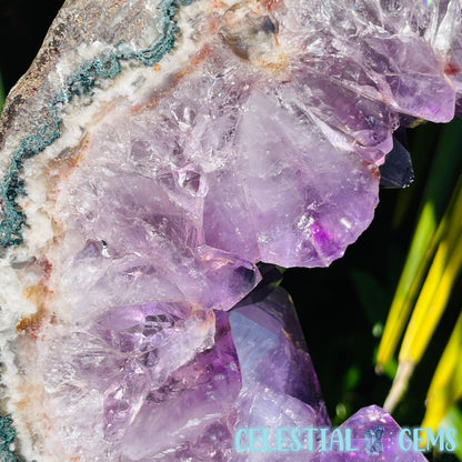 Amethyst Cluster Geode XL Slice on Stand