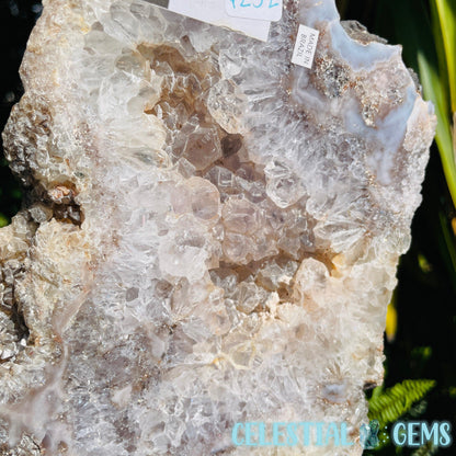 Pink Amethyst Large Semi-Polished Slice on Stand