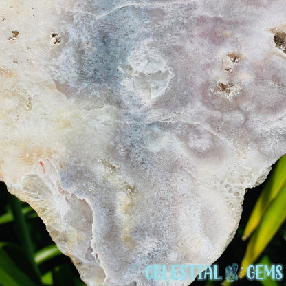 Pink Amethyst Large Semi-Polished Slice on Stand