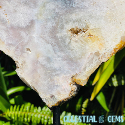 Pink Amethyst Large Semi-Polished Slice on Stand