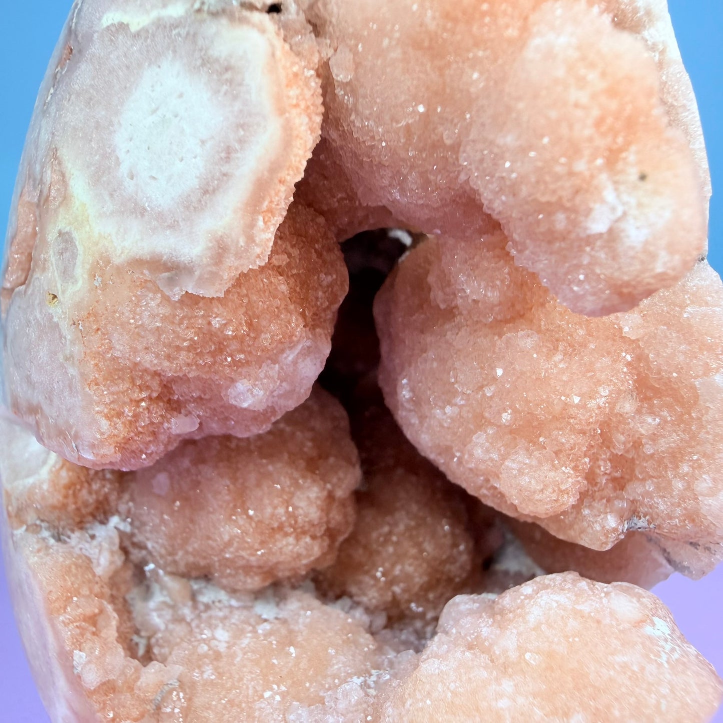Druzy Pink Amethyst Flower Agate Medium Flame Freeform (Video)