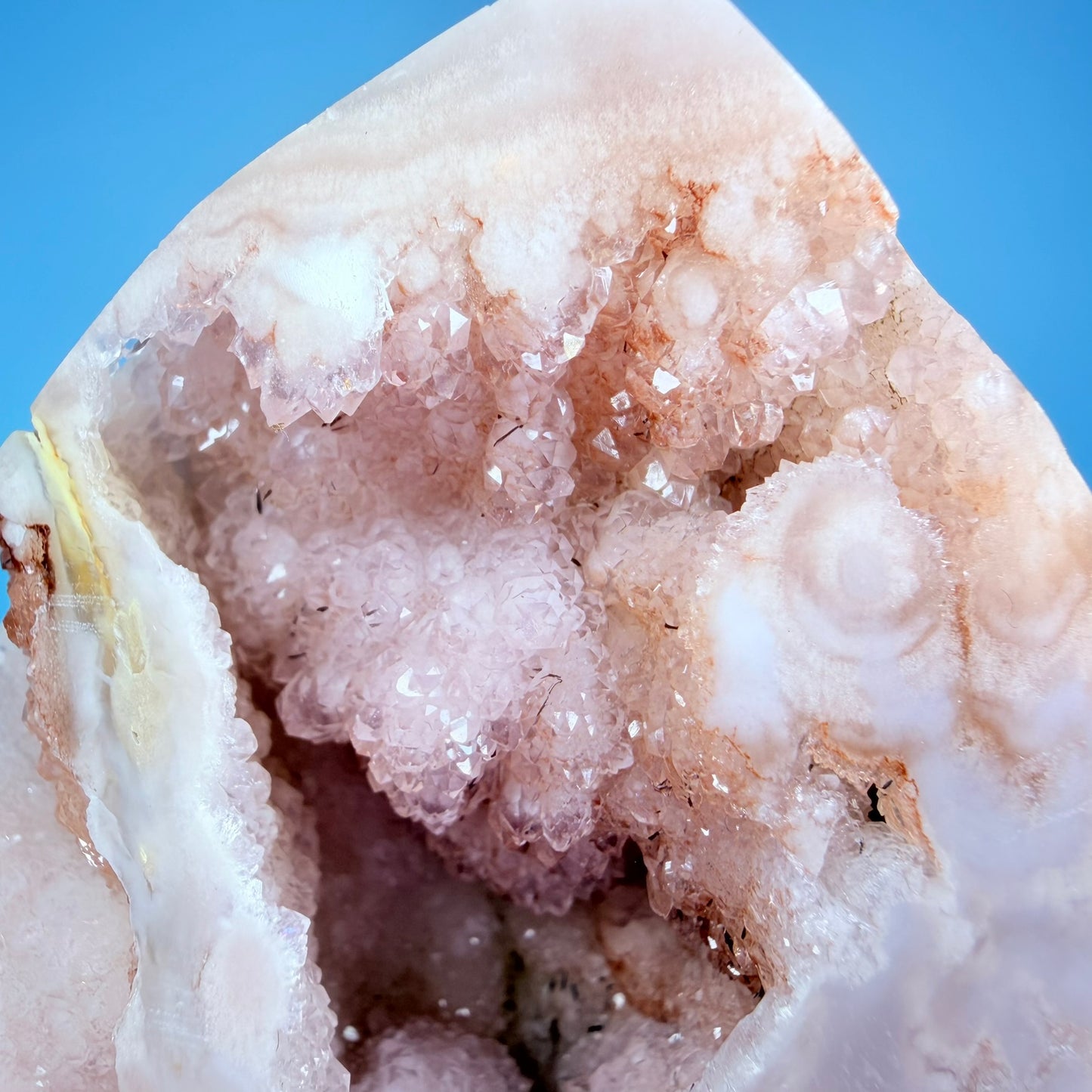 Druzy Pink Amethyst Flower Agate Medium Flame Freeform (Video)