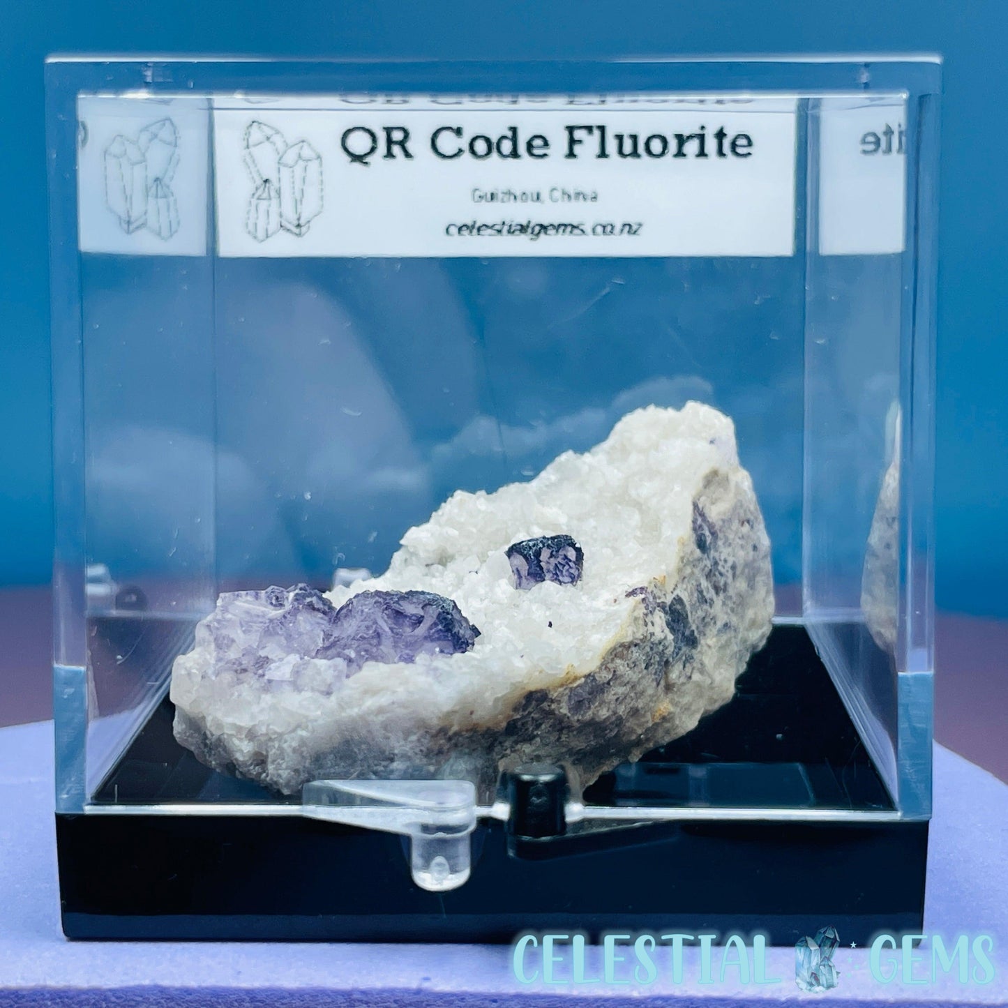 QR Code Fluorite Small Cluster Specimen