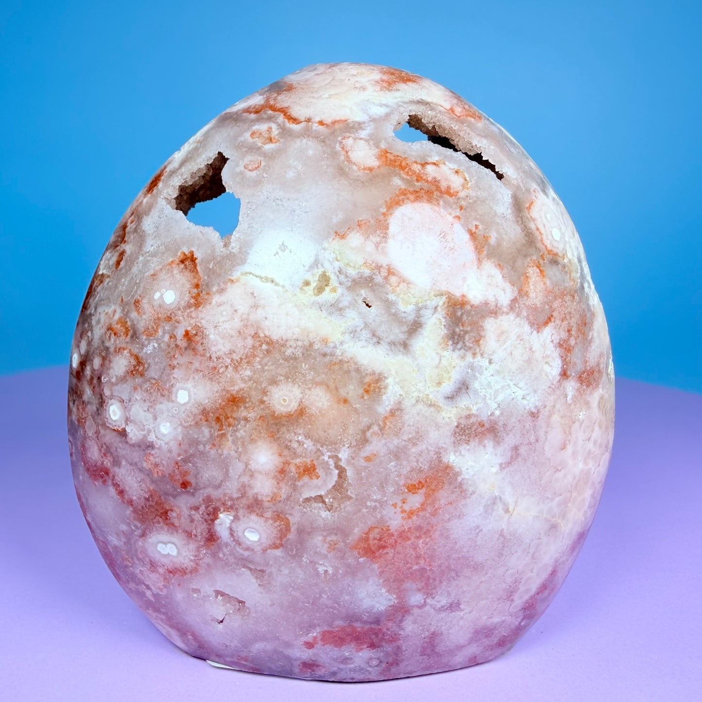 Druzy Pink Amethyst Flower Agate Medium Flame Freeform (Video)