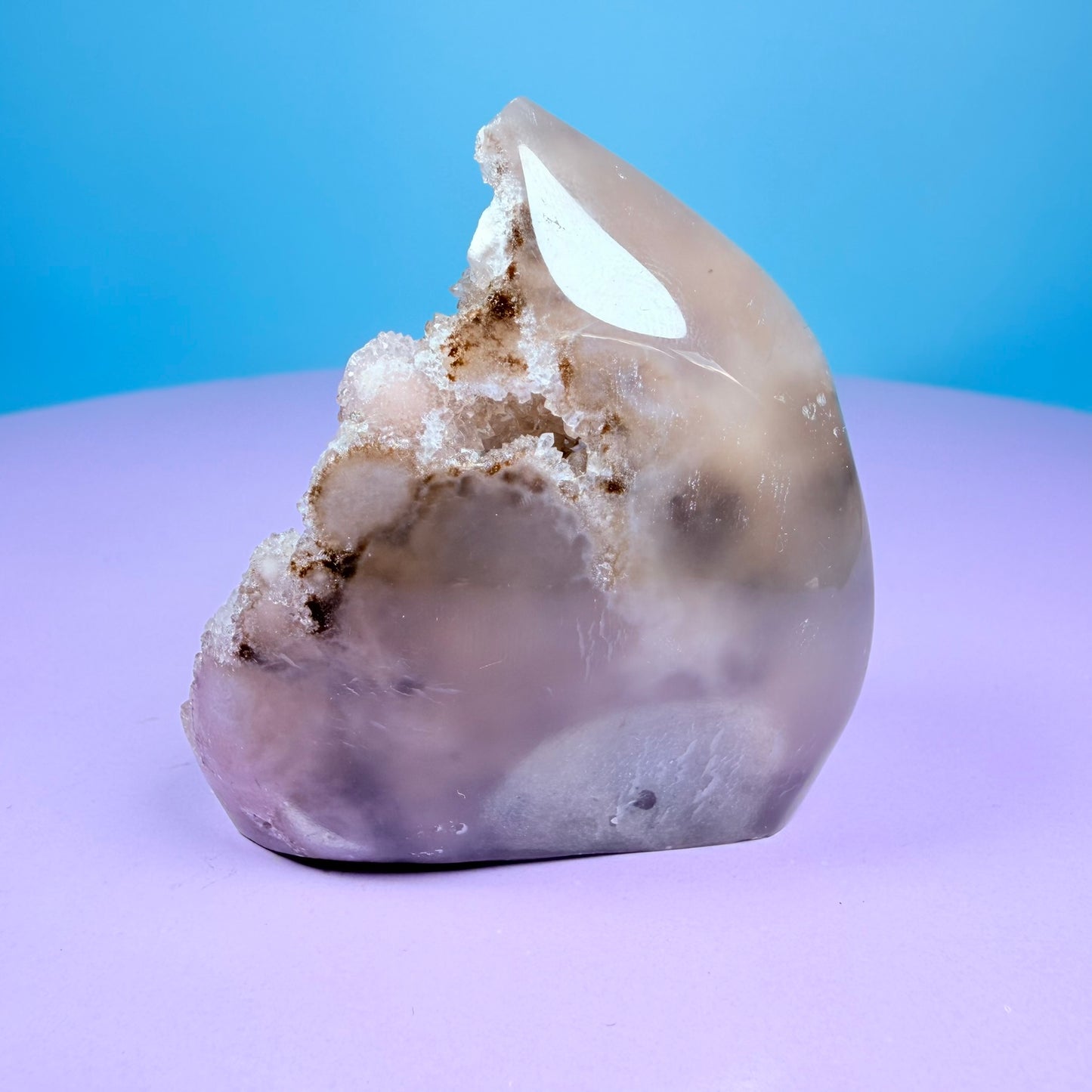Druzy Pink Amethyst Flower Agate Small Flame Freeform (Video)