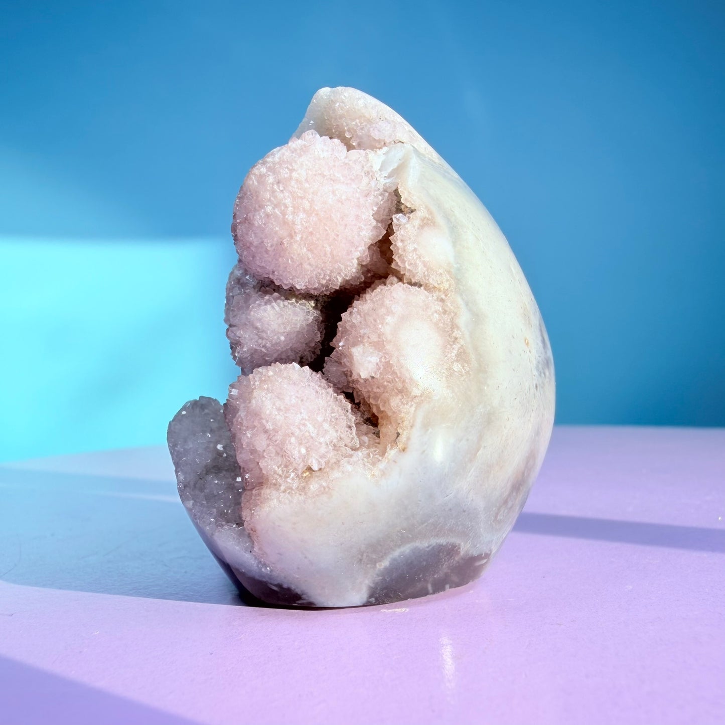 Druzy Purple Amethyst Flower Agate Small Flame Freeform (Video)
