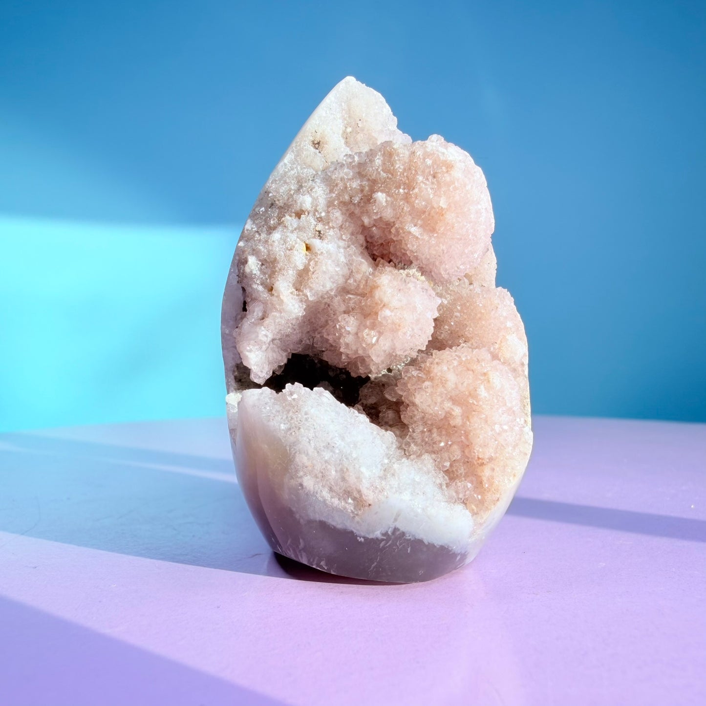 Druzy Purple Amethyst Flower Agate Small Flame Freeform (Video)