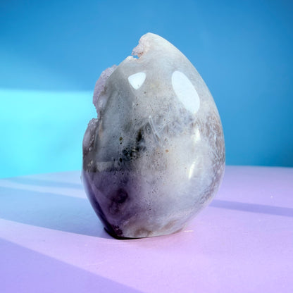 Druzy Purple Amethyst Flower Agate Small Flame Freeform (Video)