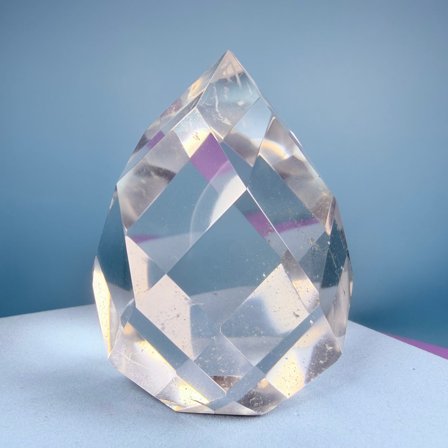 Clear Quartz Faceted Flame Small Freeform