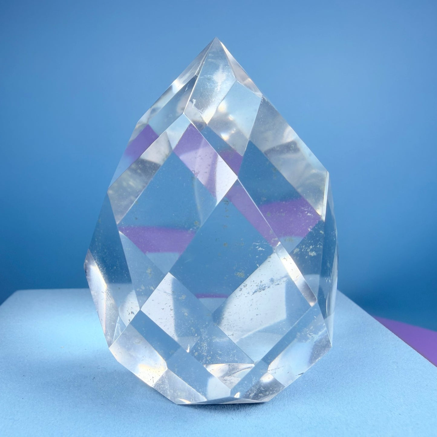 Clear Quartz Faceted Flame Small Freeform