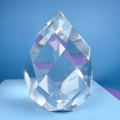 Clear Quartz Faceted Flame Small Freeform