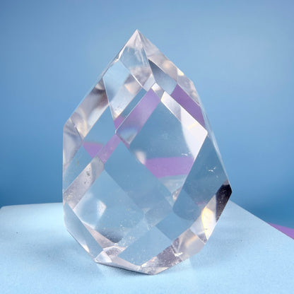 Clear Quartz Faceted Flame Small Freeform